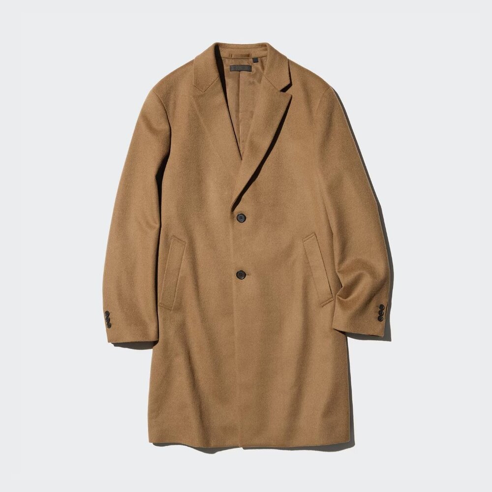 Uniqlo Camel Wool Cashmere Overcoat XS